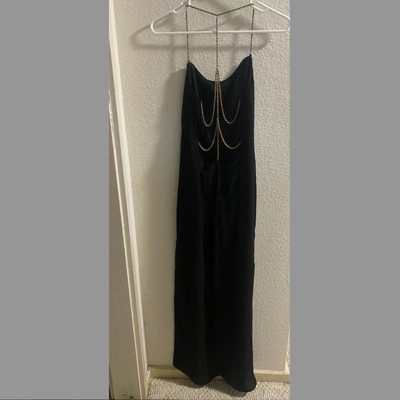 Tobi Maxi Dress with Slits and Gold Chain Straps - Picture 2 of 3